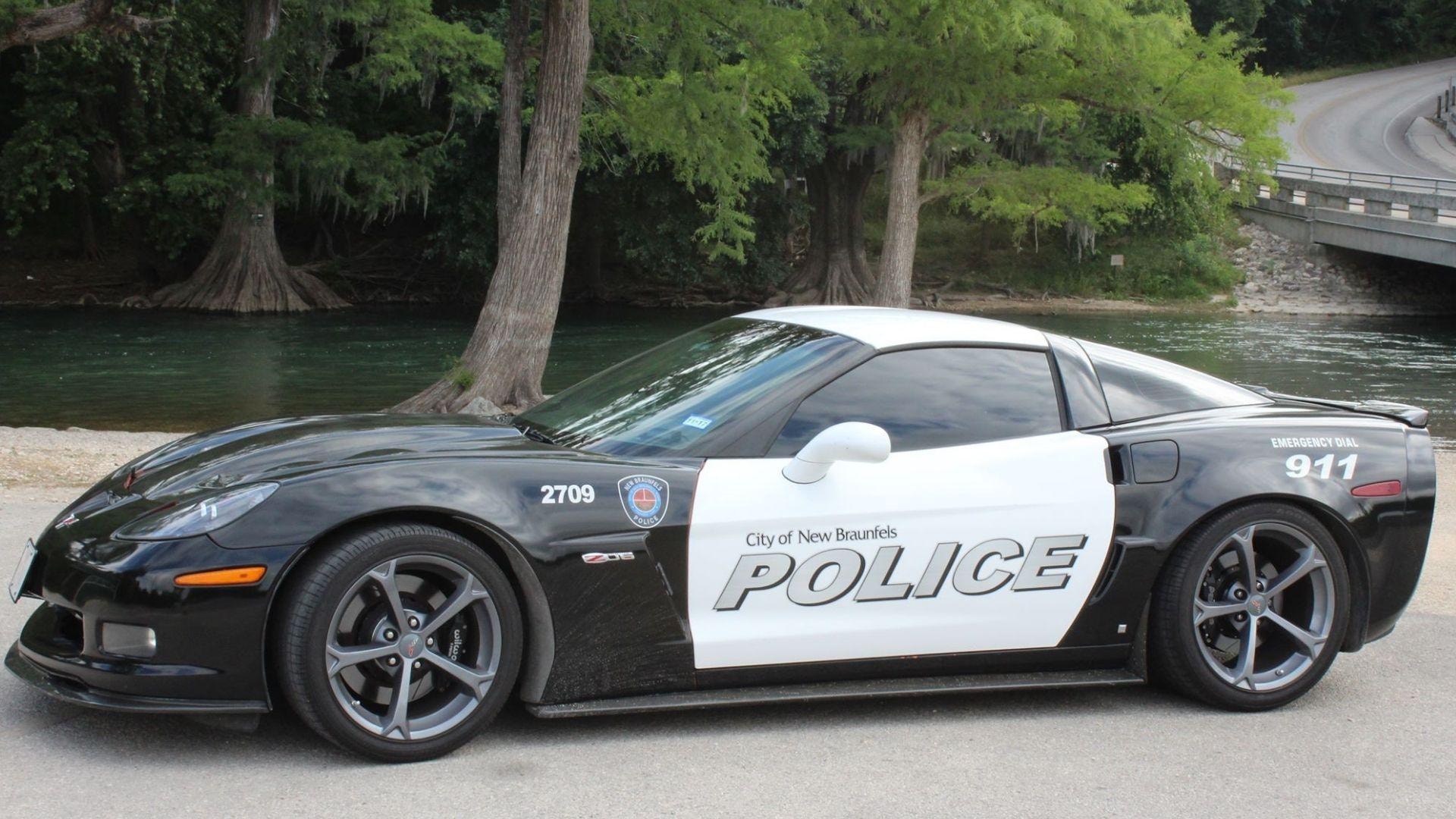 New Braunfels Police Corvette Z06 Coptimus Prime by the river