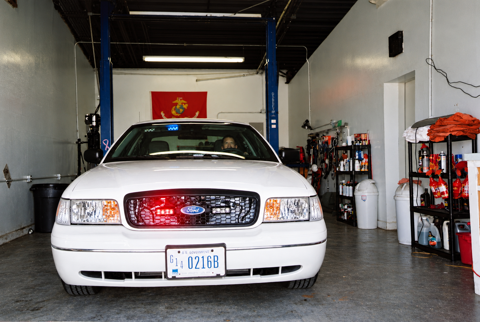 Government fleet Crown Victoria shown at Southern Interceptors' original shop location, circa 2002.