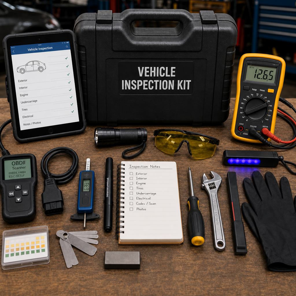 Buyer's vehicle inspection kit