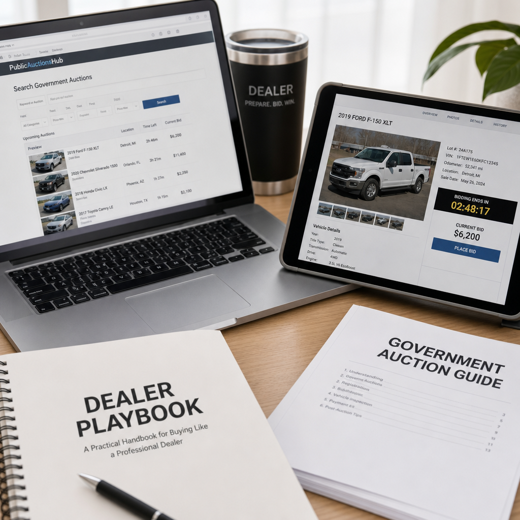 Dealer playbook for government auctions