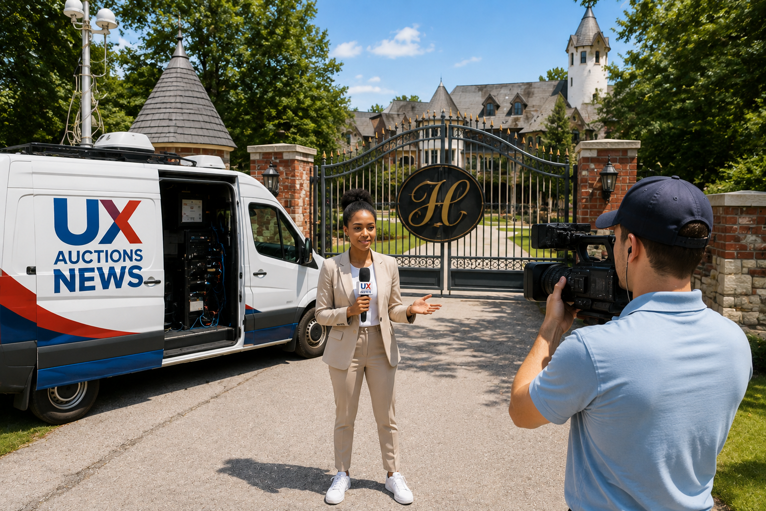 UX Auctions News team reporting onsite at the Cole Hamels estate in Branson West, Missouri