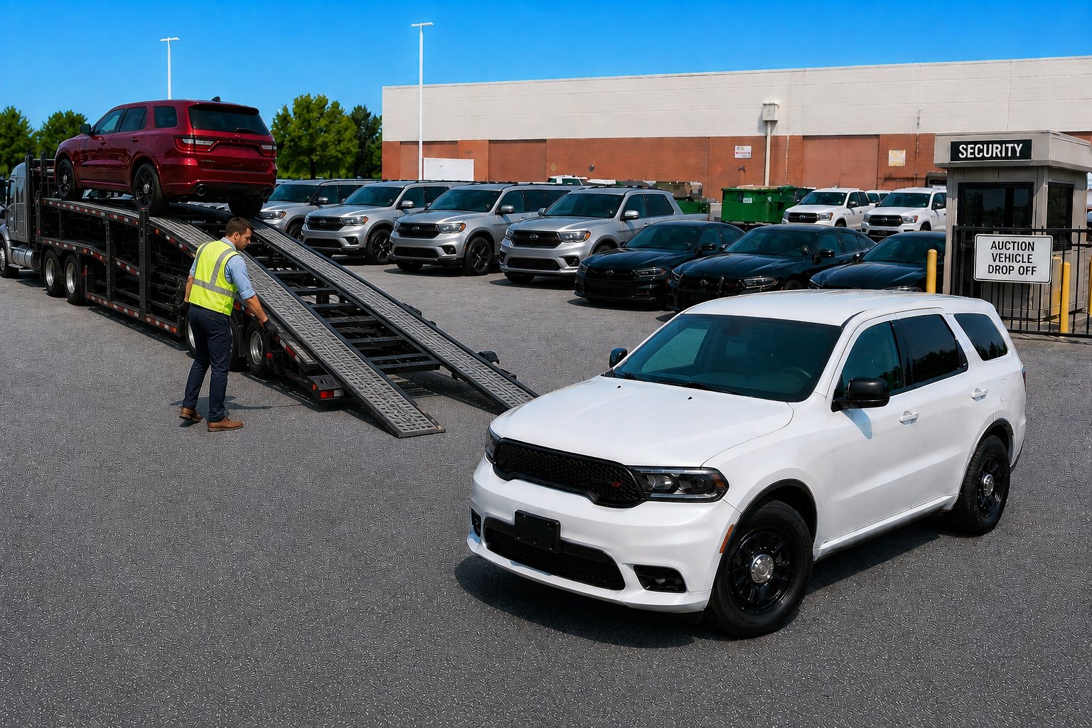 Dodge Durango Pursuit police SUV at auction lot