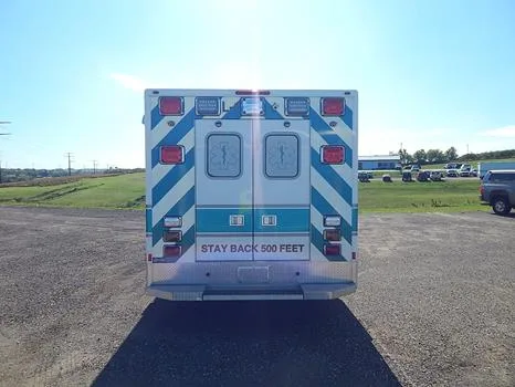 A 2013 Ford E450 Lifeline ambulance retired by Lodi Area EMS and offered at Wisconsin Surplus in October 2026.