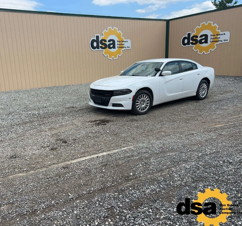 A white 2020 Dodge Charger Pursuit, front three-quarter view, unit 3729.