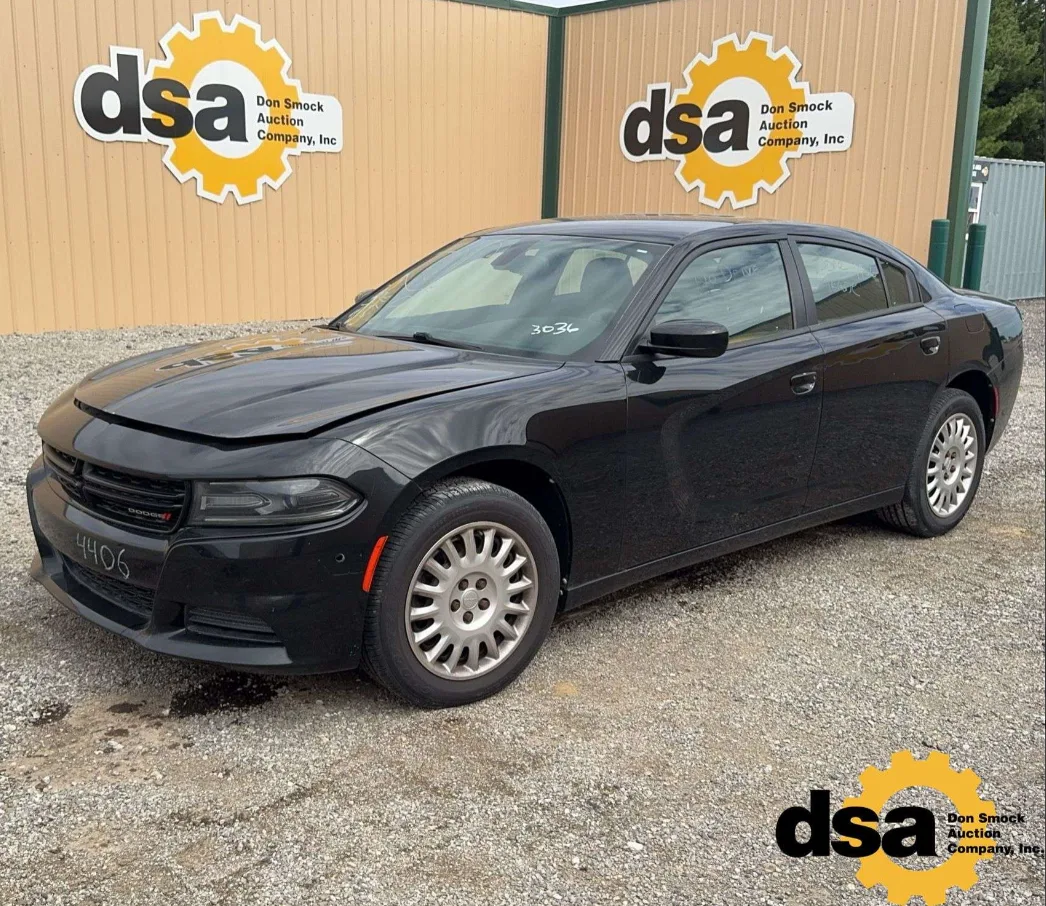A black Dodge Charger Pursuit, front three-quarter view, unit 4406.